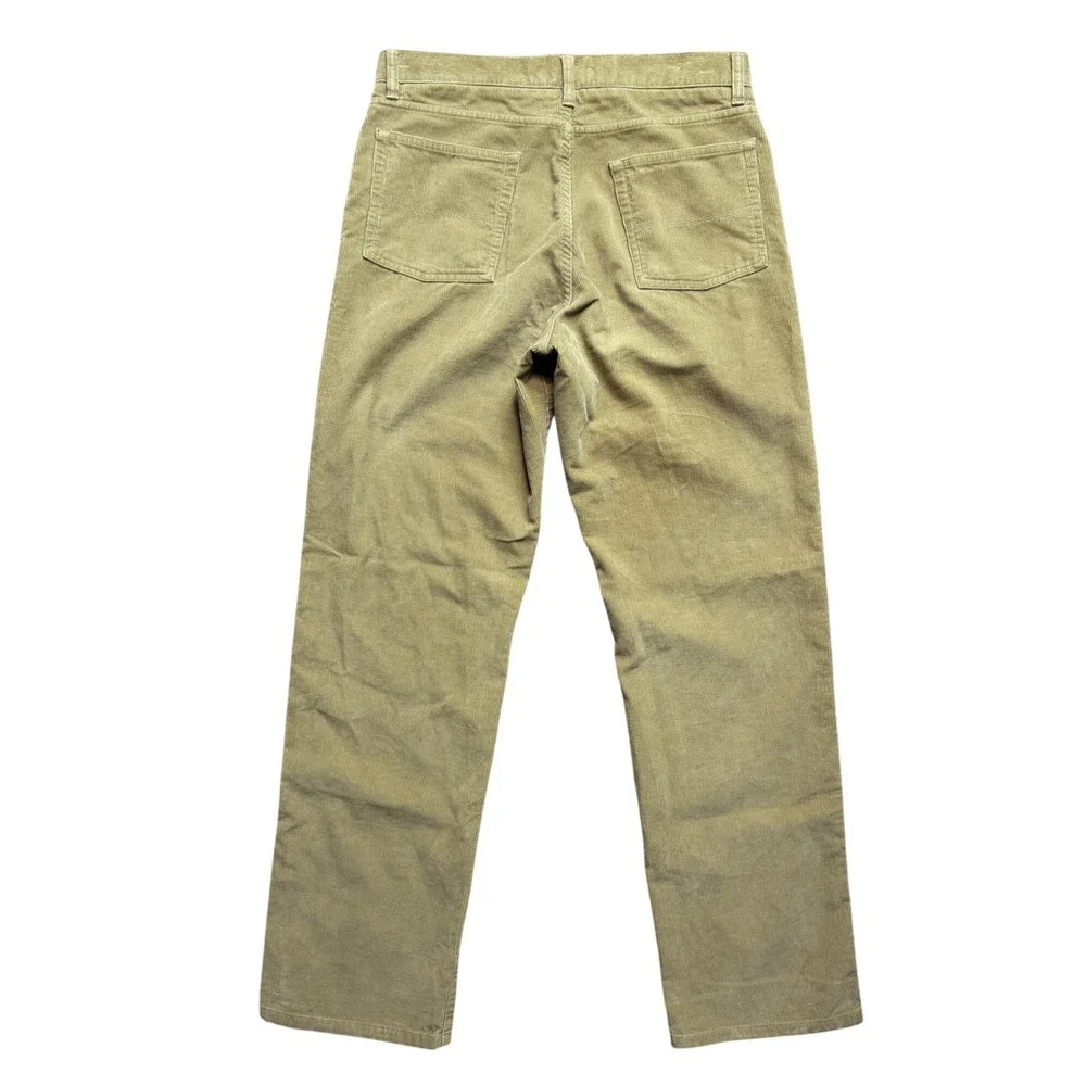 L.L.Bean Pants Mens 32x34 Natural Fit Olive Tan Corduroy 285262